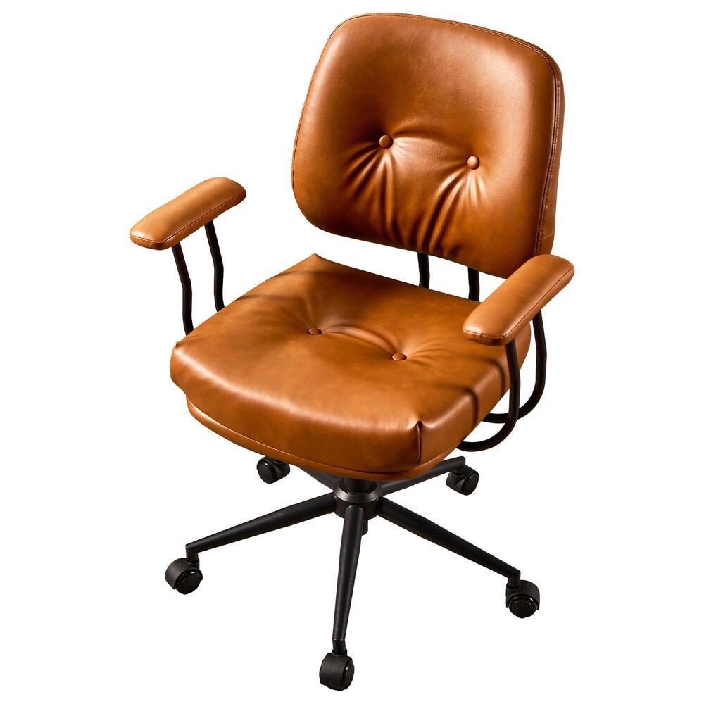 HOMLUX Executive Office Chair with PU Fabric Cushion in Brown, , large
