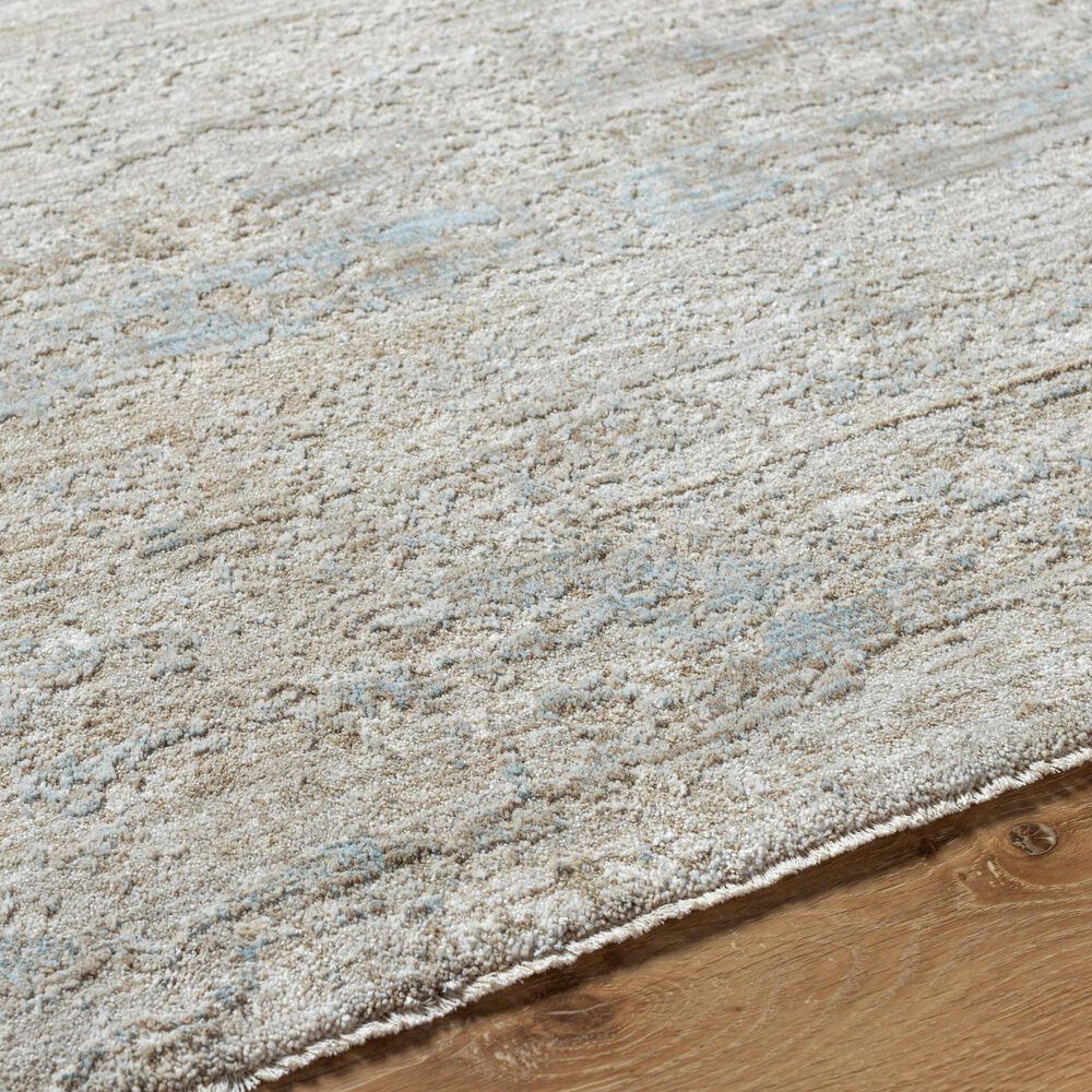 Surya Masterpiece Medium Gray, Light Gray, Cream and Ice Blue 2'7" x 10' Runner, , large