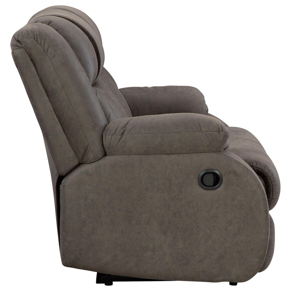 Ashley First Base Manual Reclining Loveseat in Gunmetal, , large