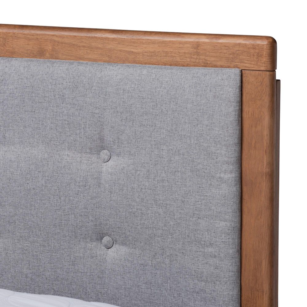 Baxton Studio Viviana King Platform Bed in Gray/Walnut, , large