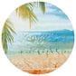 Safavieh Barbados Tropical Beach 6"6" Round Gold and Blue Indoor/Outdoor Area Rug, , large