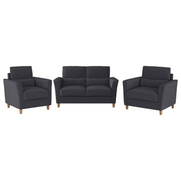 CorLiving Georgia 3-Piece Stationary Living Room Set in Dark Gray, , large