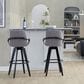 LumiSource Cosmo 30" Swivel Barstool with Grey Upholstery in Black (Set of 2), , large