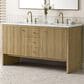 James Martin Vanities Hudson 60" Double Bathroom Vanity in Light Natural Oak with 3 cm Ethereal Noctis Quartz Top and Rectangular Sinks, , large