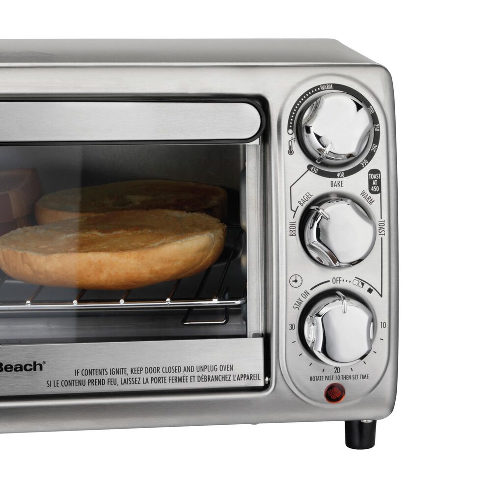 Hamilton Beach 4-Slice Countertop Toaster Oven with Bake Pan, Stainless  Steel (31143)