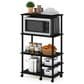 HOMLUX Turn-N-Tube 4-Tier Kitchen Storage Cart in Americano and Black, , large