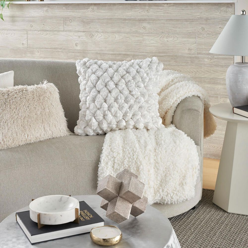Nourison Sofia 20&quot; x 20&quot; Square Throw Pillow in White, , large