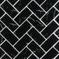 MS International Nero Marquina Herringbone 2" x 4" on 12" x 12" Glass Mosaic Sheet, , large