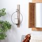 Maple and Jade Pillar Geometric Wall Sconce with Wood Back Mount in Brown and Black, , large