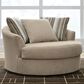 Ashley Linenhause Oversized Swivel Accent Chair in Dune, , large