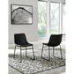 Ashley Centiar Dining Side Chair in Black Faux Leather, , large