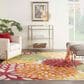 Nourison Aloha Tropical 9"6" x 13" Red and Multicolor Indoor/Outdoor Area Rug, , large