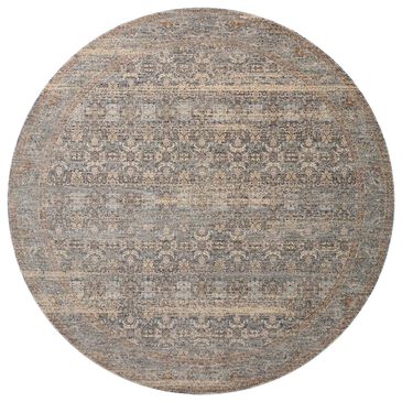 Angela Rose Blake 7"10" Round Ocean and Mocha Area Rug, , large
