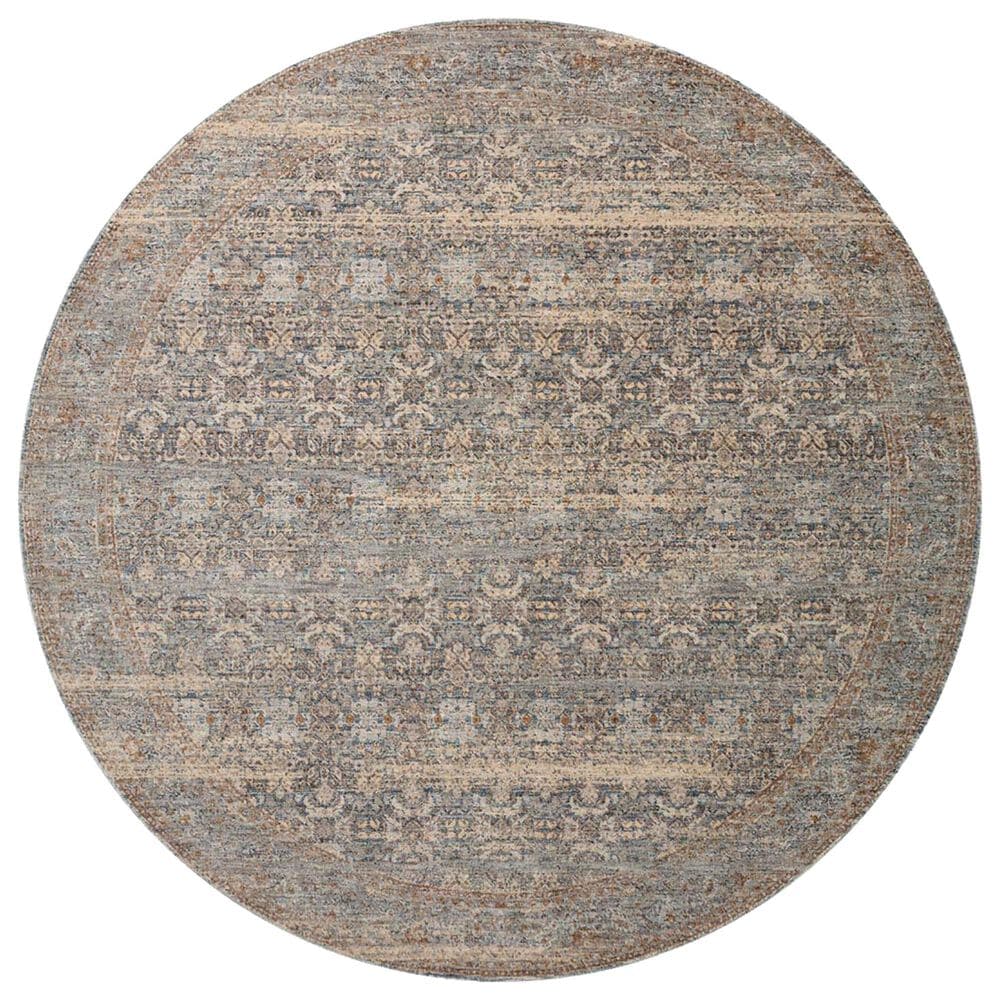 Angela Rose Blake 7"10" Round Ocean and Mocha Area Rug, , large