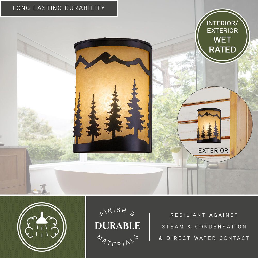 Vaxcel Yosemite 1-Light Tree Wall Sconce in Burnished Bronze, , large