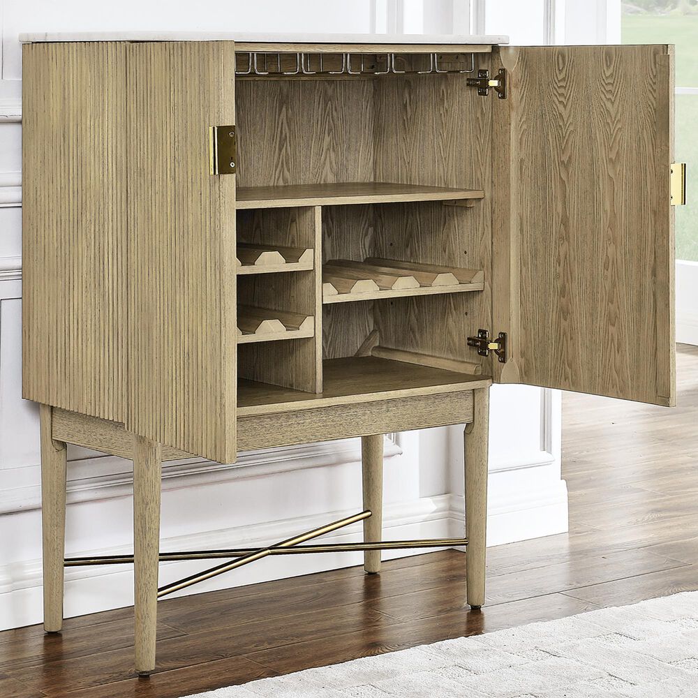 Steve Silver Vida Wine Cabinet in Blonde and White, , large