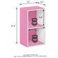HOMLUX 2-Tier Open Shelf Bookcase in Pink and White, , large