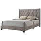 The Monday Company King Upholstered Wingback and Button Tufted Bed in Soft Putty Linen, , large