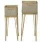 Maple and Jade Planter with Removable Stand in Gray and Gold Satin (Set of 2), , large