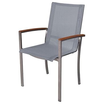 Three Birds Casual Avanti Stacking Armchair in Stainless Steel and Teak, , large