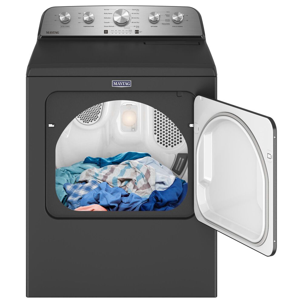 Maytag 4.7 Cu. Ft. Top Load Agitator Washer and 7.0 Cu. Ft. Electric Dryer Laundry Pair in Black, , large