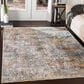 Surya Presidential Blue, Orange, Saffron, Ice Blue, Dusty Sage, Charcoal, Ivory, Wheat, Light Olive and Gray 11"6" x 15"6" Area Rug, , large