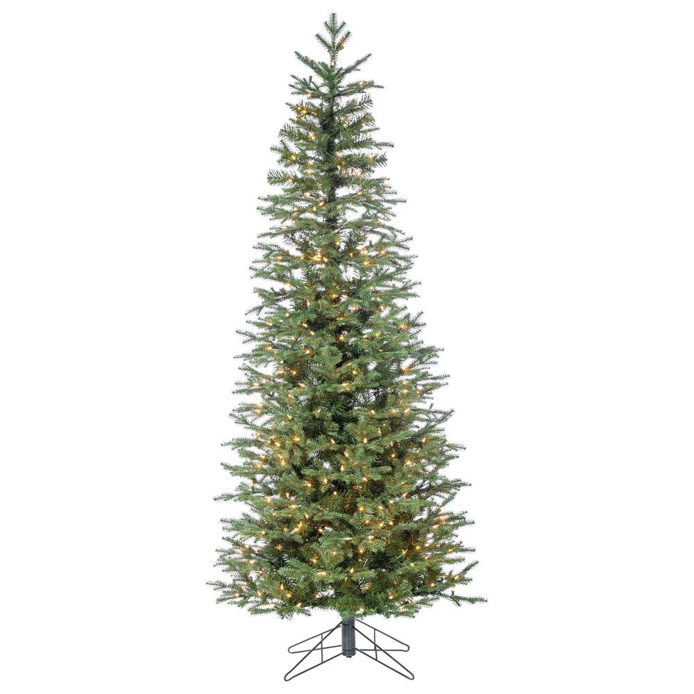 The Gerson Company 4" Pre-Lit Artificial Natural Cut Narrow Jackson Pine with White Lights in Green, , large