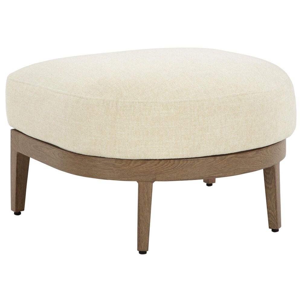 Ashley Serene Bay Ottoman with White Cushion in Dark Brown, , large
