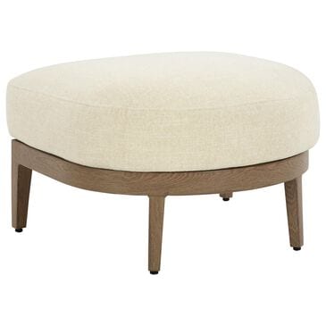 Ashley Serene Bay Ottoman with White Cushion in Dark Brown, , large