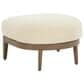 Ashley Serene Bay Ottoman with White Cushion in Dark Brown, , large