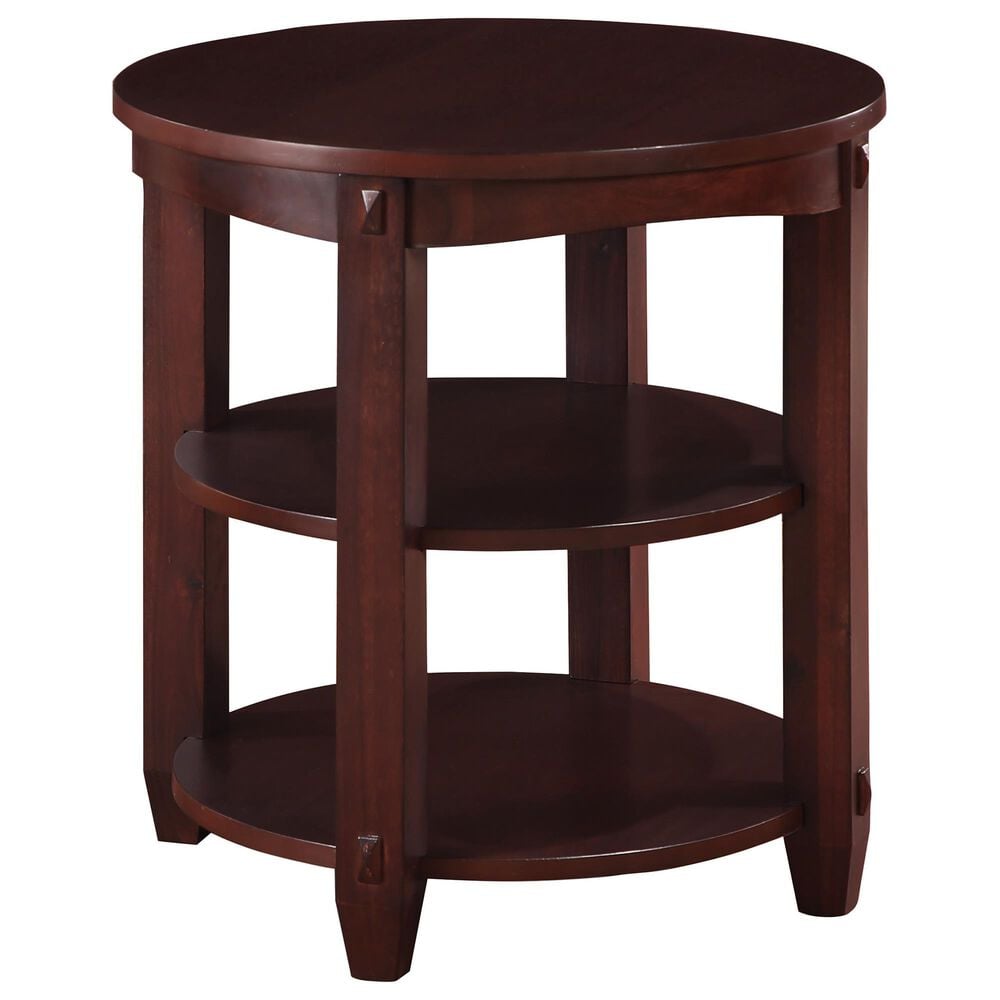 OSP Home Lane Round End Table in Espresso, , large