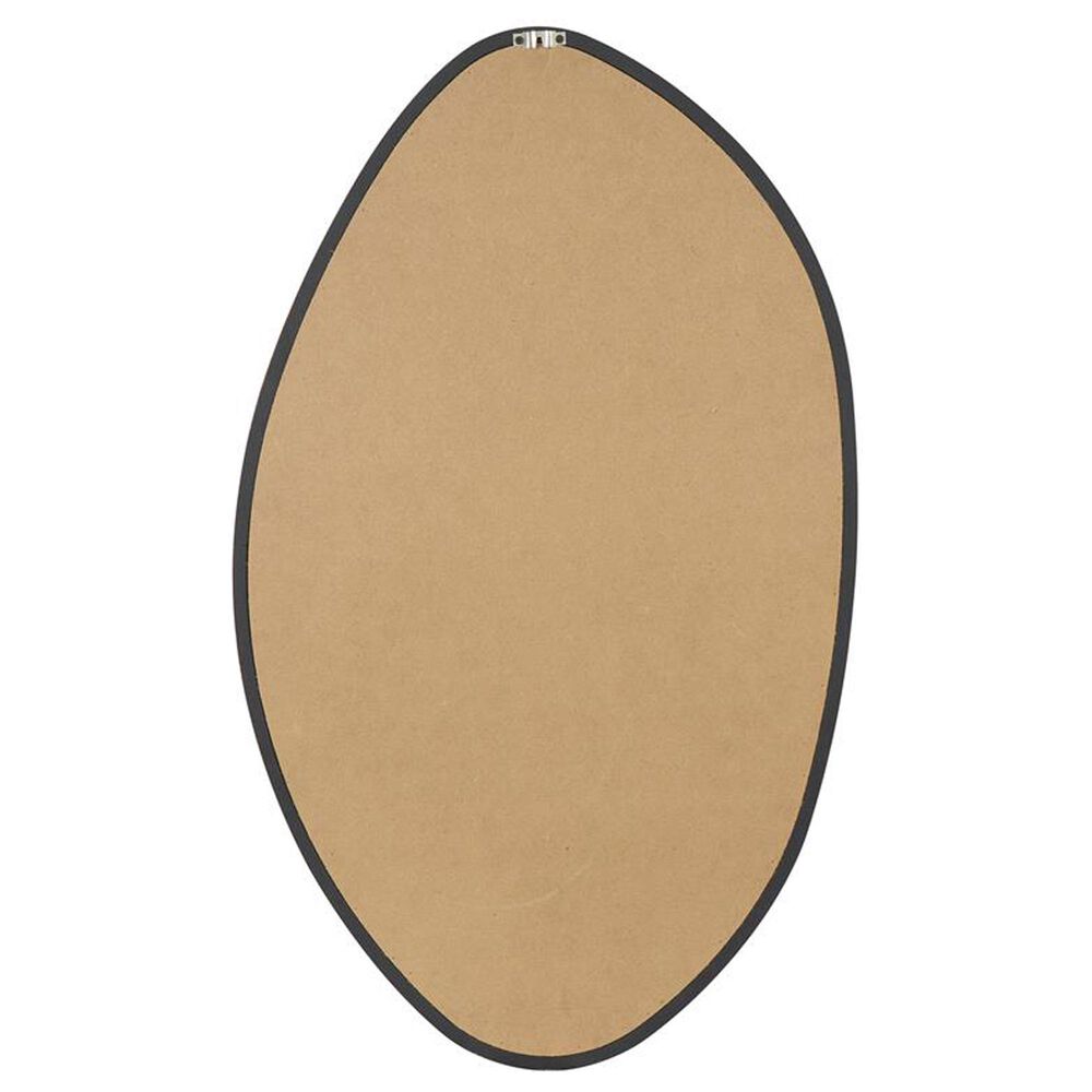 Maple and Jade Oval Wooden Wall Mirror in Black, , large