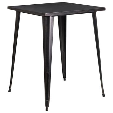Flash Furniture Bar Table in Black Antique Gold, , large