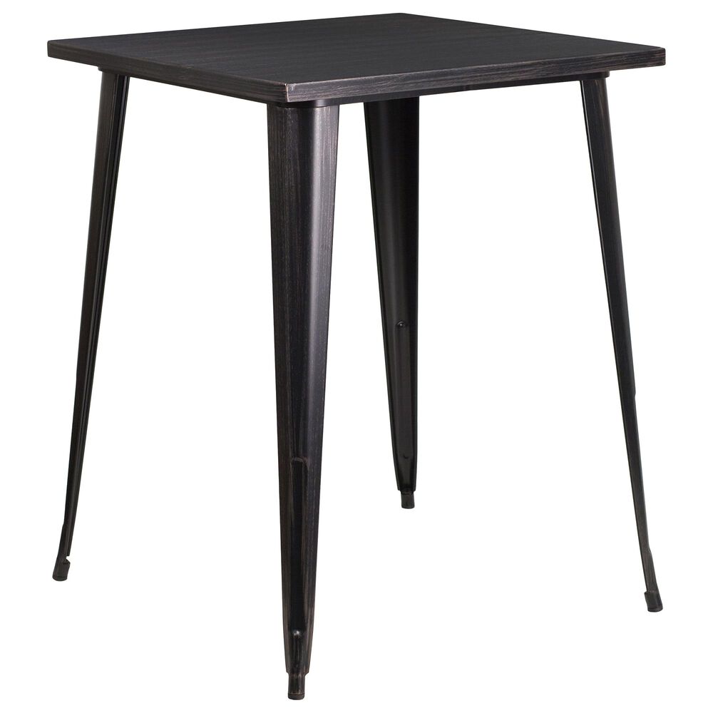 Flash Furniture Bar Table in Black Antique Gold, , large