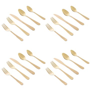 Gibson Home Stravida 20-Piece Flatware Set in Gold, , large