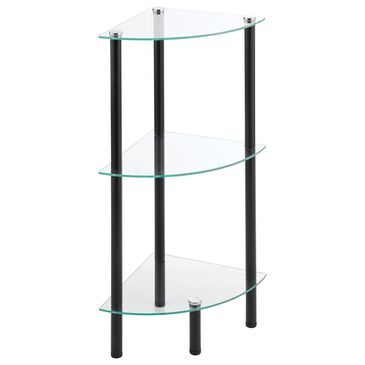 mDesign 3-Tier Corner Tower in Black and Clear, , large