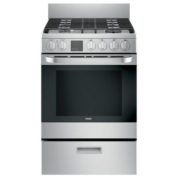 Haier 24" Gas Free-Standing Range with Convection in Stainless Steel, , large