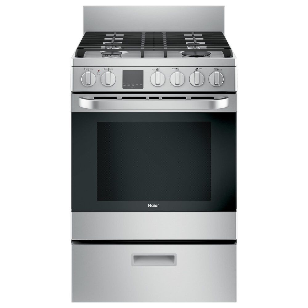 Haier 24" Gas Free-Standing Range with Convection in Stainless Steel, , large