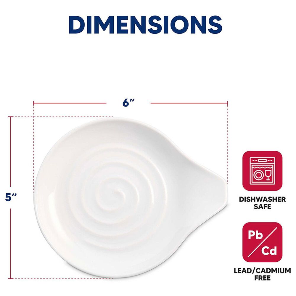 HIC Kitchen Swirl Spoon Rest in Porcelain White, , large