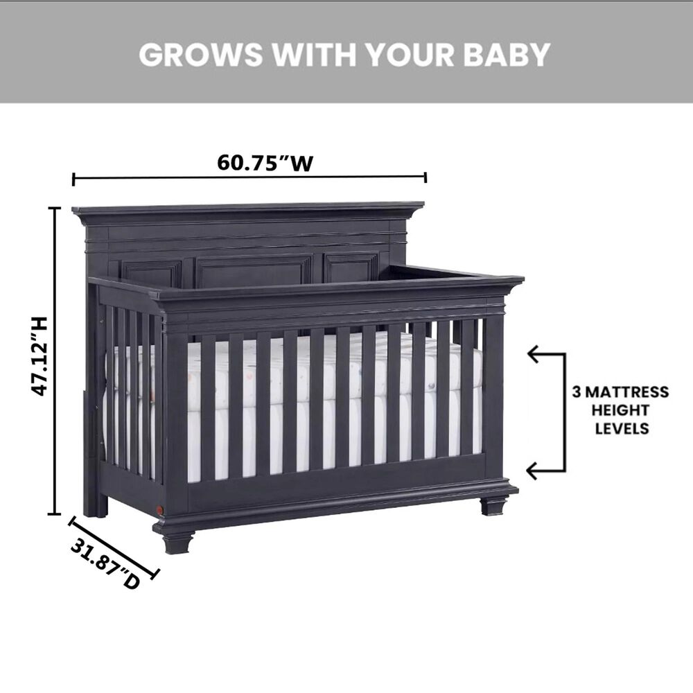 Oxford Baby Weston 4-In-1 Convertible Crib in Midnight Slate, , large