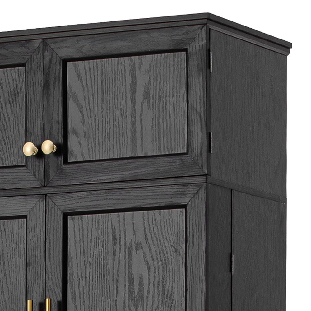 HOMLUX HOMLUX 78.2" Tall Farmhouse Kitchen Pantry Cabinet with 8 Door Shelves, Storage Cabinet with 4 Adjustable Shelves, Hidden Drawer, Wine Rack, Versatile Cupboard for Kitchen, Dining &amp; Bathroom, Ash Black, , large