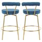 Lumisource Rhonda Counter Stool in Blue/Gold (Set of 2), , large