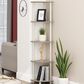 HOMLUX 5-Tier Modern Tall Corner Open Bookshelf in Sonoma Oak and White, , large