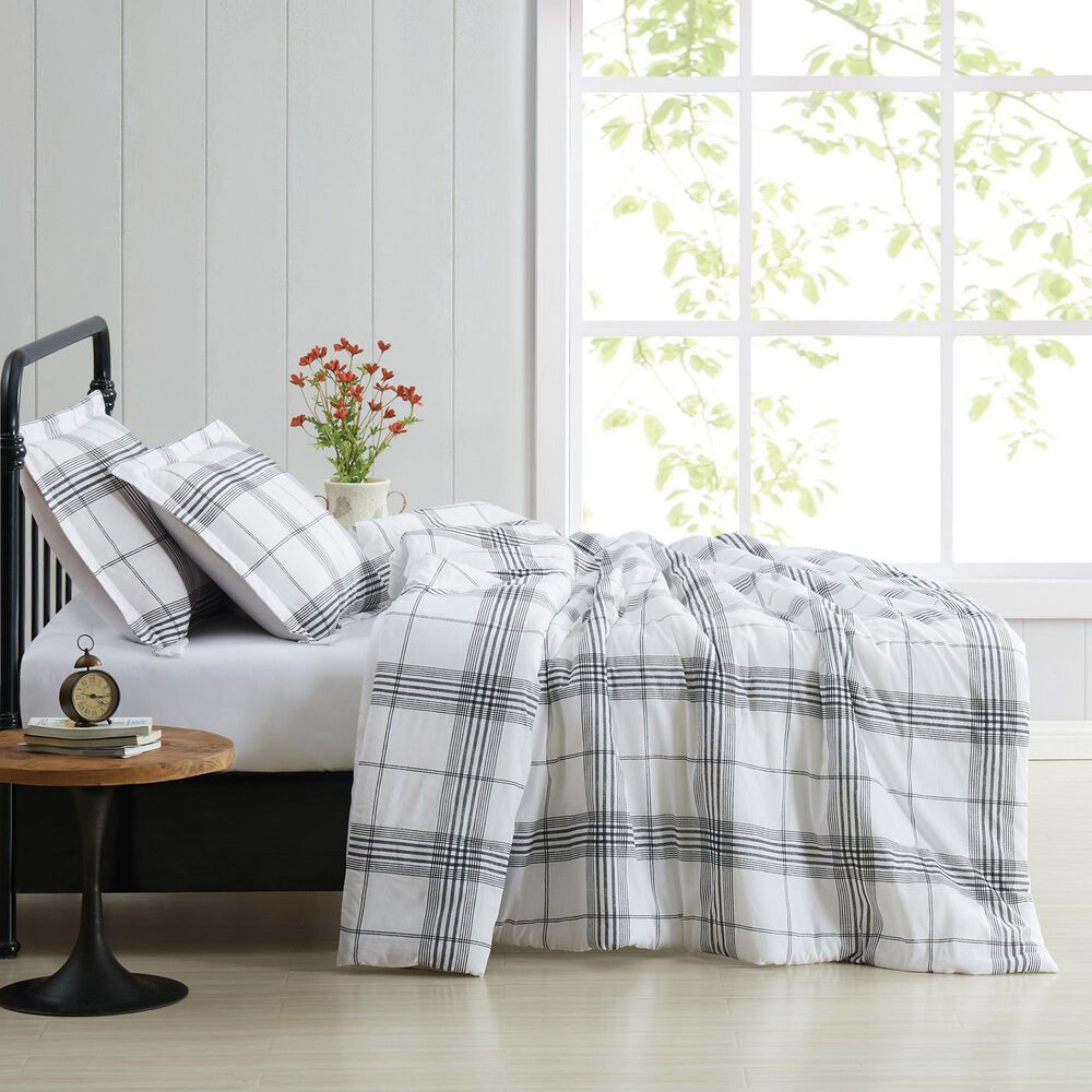 Pem America Cottage Classics Cottage 3-Piece Full/Queen Comforter Set in White and Black, , large