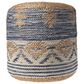 L.R. RESOURCES Decorative Pouf in Natural, Navy and Gray, , large