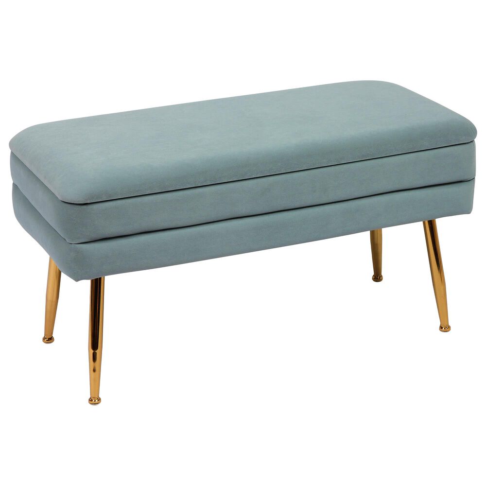 Tov Furniture Ziva Storage Bench in Sea Blue Nebraska Furniture Mart
