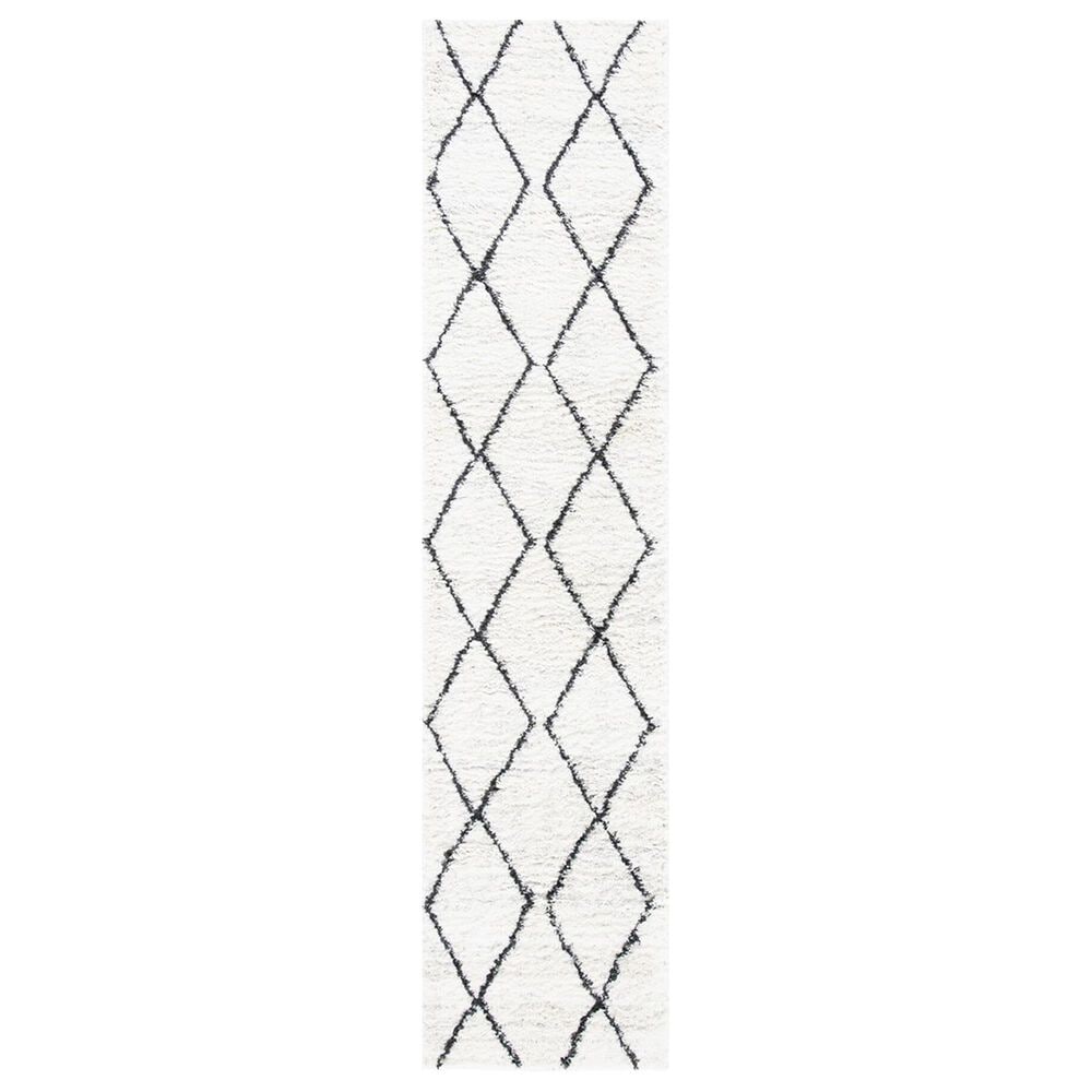 Safavieh August Shag 2"2" x 9" Ivory and Dark Grey Runner, , large