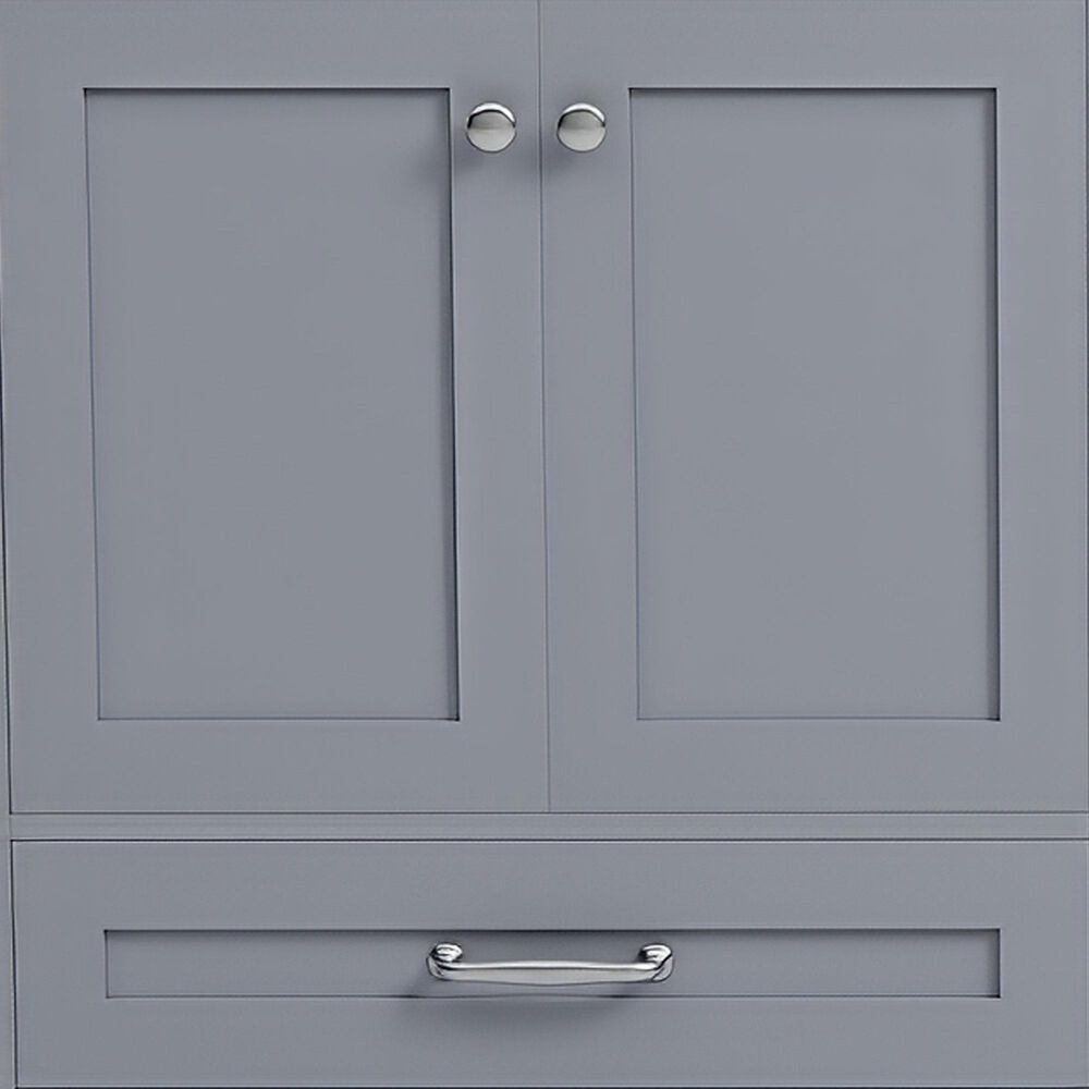 Lexora Home Dukes 84" Double Bathroom Vanity in Dark Grey with 2 cm White Cultured Marble Top and Rectangular Sinks, , large