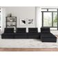HOMLUX Anna A 5-Piece Stationary Sectional Sofa in Black Velvet, , large