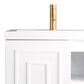 James Martin Vanities Alicante 24" Single Bathroom Vanity in Glossy White and Radiant Gold with 5 cm White Glossy Resin Top and Rectangular Sink, , large